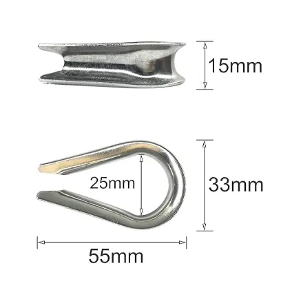 12PCS M10 roestvrijstalen duim voor trek-lijn montage en 3/8 inch diameter draad touw 0