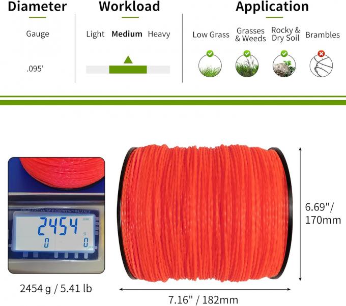 Hoog efficiënt gras snijden professionele graad zaagtanden 1lb gras trimmer lijn voor zware taak 1