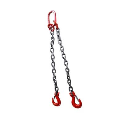 kopen 8 mm zwart afwerking G80 legeringsstaal keten sling met twee benen voor het tillen EN818-2 Duurzaam online manufacture