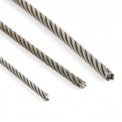 ASTM 304 316 316L roestvrij staal 1X19 Strand Draad touw 0.8mm 1mm 2mm 3mm voor OEM
