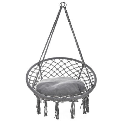 Goede prijs. Handgeweven kamperende hangende stoel Macrame Moderne katoenen touw schommelstoel online