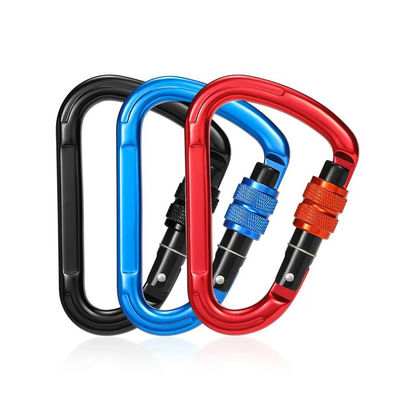 Gepersonaliseerd logo en kleur 25KN aluminium karabiner voor buiten in verschillende activiteiten