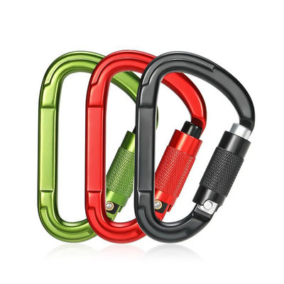25kN Aluminium legering D-vorm Snap Hook Carabiner voor professionele klimmen