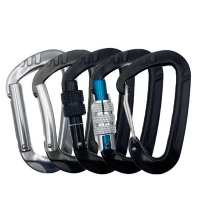 Aluminium klimscrew vergrendelingscarabiner 12kN Gym Carabiner Clip voor zware industrie