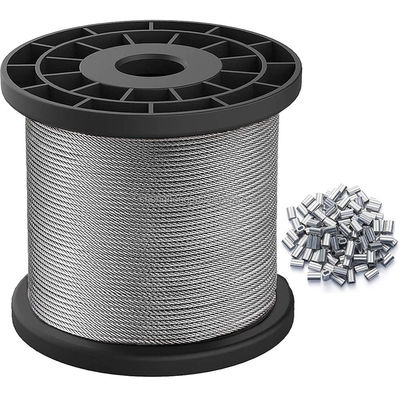 kopen Roestvrij staal 304 Draadkabel 7x7 Strands Core Steel Cable 328FT Aircraft Cable Sleeves Stops 1/16 7*7 Draadkabel voor buiten online manufacture