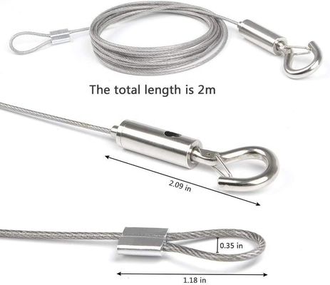 kopen Niet-legering 5/32 7x19 gegalvaniseerd vliegtuigdraad touw kabel 500 voet spoel voor het heffen online manufacture