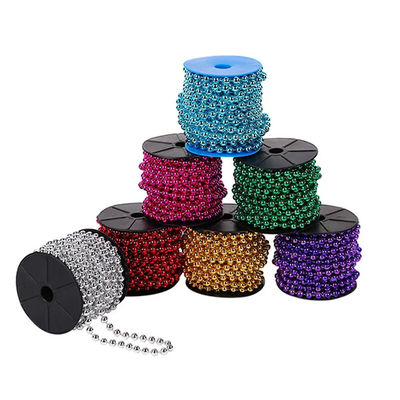 kopen 2.4mm aangepaste kleuren Plastic Ball Chain Zilveren Ball Chain Witte Gouden Ball Chain Met Aanpassing Lengte En OEM online manufacture