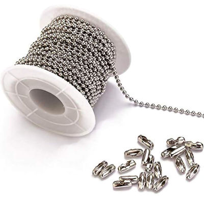 kopen Roller Chain Essential 2,4 mm roestvrij staal zilveren kogelketen met aangepaste lengte online manufacture