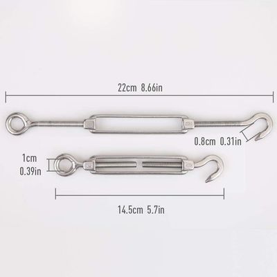 Goede prijs. 304 roestvrij staal draad touw oog en haak draaiboei Heavy Duty Hardware Kit voor tent montage online