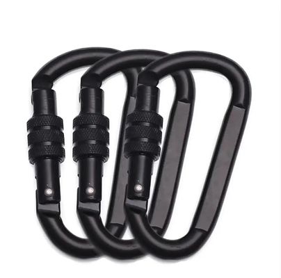 Goede prijs. OEM zware industrie Custom Logo Aluminium D Carabiner Hammock Carabiner met schroef slot D haak online