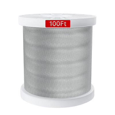 Goede prijs. Tolerantie ±1% 7x7 Spoorhangtouw 1/8 inch T316 roestvrij staal Maritiem touw online
