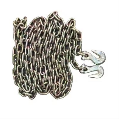 Goede prijs. Structuur Gelaste ketting Zwarte zware galvaniseerde G70 Truck trekketen met grijperhaken online