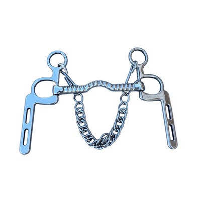 Goede prijs. Gepolijste afwerking van roestvrij staal Elbow Bit met lage poort mond en haakjes Curb Chain online