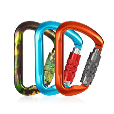 Goede prijs. Aluminium 30KN D-vorm Klim Snap Hook Op maat gemaakte outdoor karabiner online