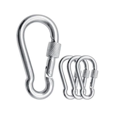 Gepolijste afwerking van roestvrij staal karabiner spring snap hook met ooglet en schroef
