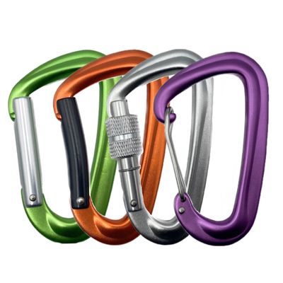Goede prijs. OEM Acceptabele Aluminium Schroef slot Carabiner Clip voor klimmen Op maat gemaakt afwerking online