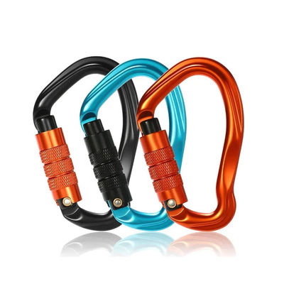 Goede prijs. Beveiligde vergrendeling aluminium karabiner clips met gegalvaniseerde afwerking en Snap Hook online
