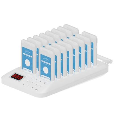Goede prijs. 300mAh Lithiumbatterij Draadloos Vibrerend Kellner Call System Applicatie Buffet Kleur Wijn Rode Pager met zwarte basis online