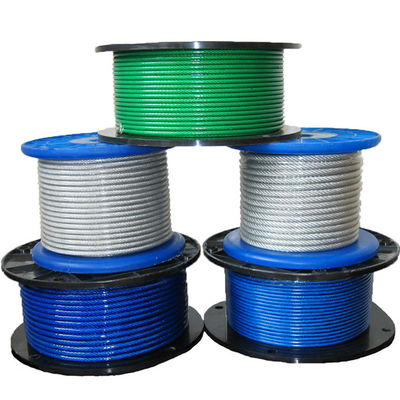 Goede prijs. Direct van 5/32 inch tot 7/16 inch PVC bedekte stalen kabel touw 7x7 / 7x19 kwaliteit koolstofstaal lengte 100-2000m online