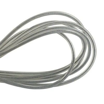 Goede prijs. Transparante kleur PP-gecoate roestvrijstalen kabel 0,8 mm 1x19 gordijntouw voor niet-gelegeerd rood koolstofstaal online
