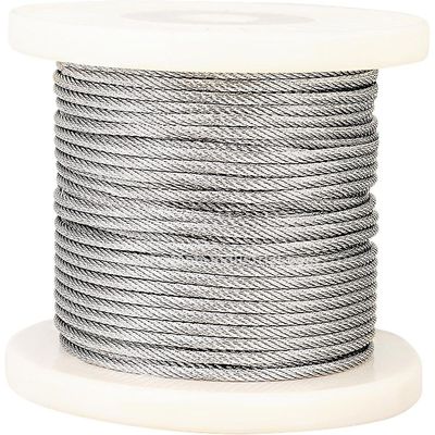 Goede prijs. Roestvrij staal 316 7x7 Strand Core Aircraft Cable Ropes 1000 voet lengte in nylon spoel 1/32
