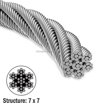 Goede prijs. Stalen kern 7*19 SS Kabel AISI304 AISI316 Stalen kabel touwen 8mm Inox kabel Si Inhoud 1,0% 7x19 roestvrij staal draad touw online