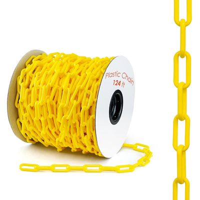 Goede prijs. Ketting met een plastic schakel Waarschuwingsketen Gele Ketting met een plastic barrière Veiligheidsketen online