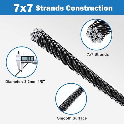 Goede prijs. Kabelrailing Kit Hardware T316 Vliegtuigkabel 7x7 Strand 500ft 1/8