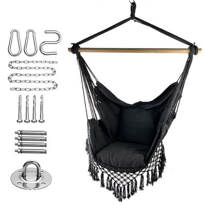 Goede prijs. 100*130cm 320g Polyester-katoen Hangende Touw Schommel Hangmat Met Twee Kussens online