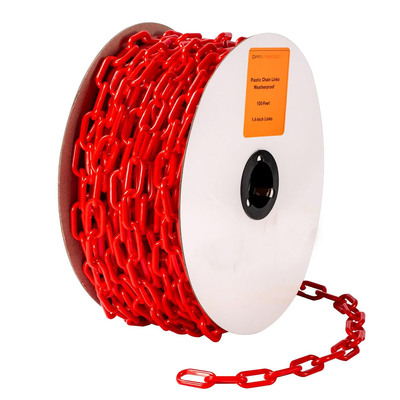 Goede prijs. 6 mm plastic keten rood plastic keten koppelingen verkeersveiligheid plastic PE link keten online