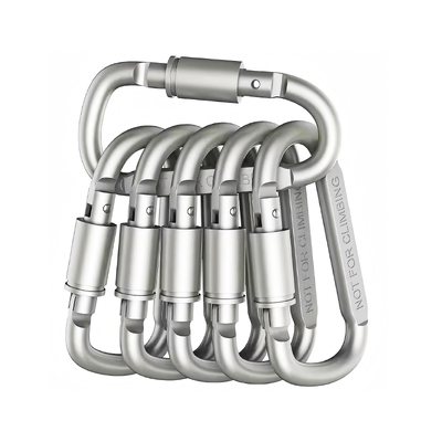 Goede prijs. Op maat gemaakte lasergegraveerde logo D-vorm karabijnhaak aluminium karabijnhaak clips voor buitenaccessoires online
