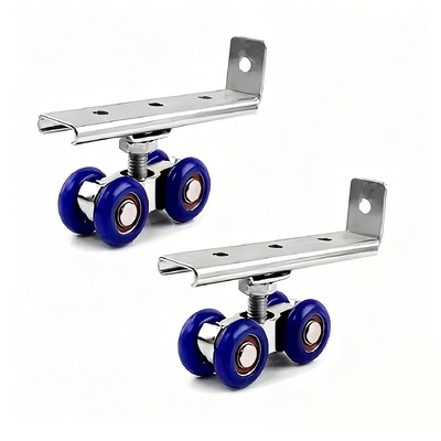 Goede prijs. 4-Wiel Metalen Schuifrail Pocket Deur Roller Wiel Set Hanger Kogellager Katrol Kit voor Garderobe Kast Schuur deur online