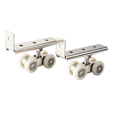 Goede prijs. 4 wielen metalen glijbaan wielen set hanger bal lager katrol kit voor garderobe kast schuur deur online