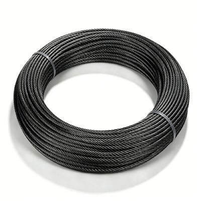 Goede prijs. Zwarte Oxide T316 Roestvrij Staal Staalkabel 1/8 Inch 7x7 Vliegtuigkabel 100 ft voor Draad Tros Buiten DIY Projecten online