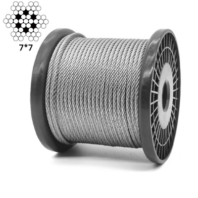 Goede prijs. T316 Roestvrijstalen Staalkabel 7x7 Strengen 500FT Dekreling SS Kabel Draad met Snijder online